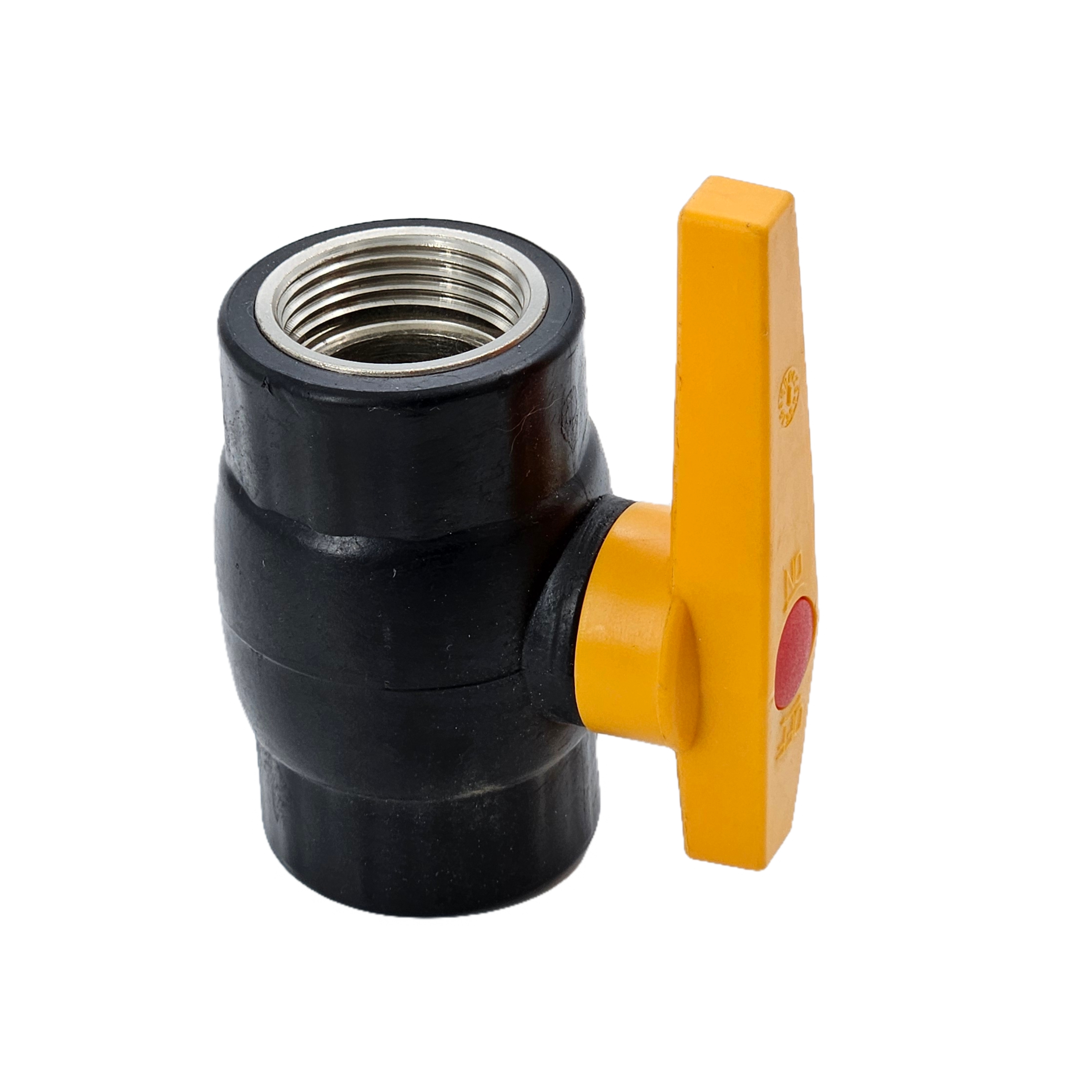 Threaded HDPE Ball Valve with Internal Steel Core Structure