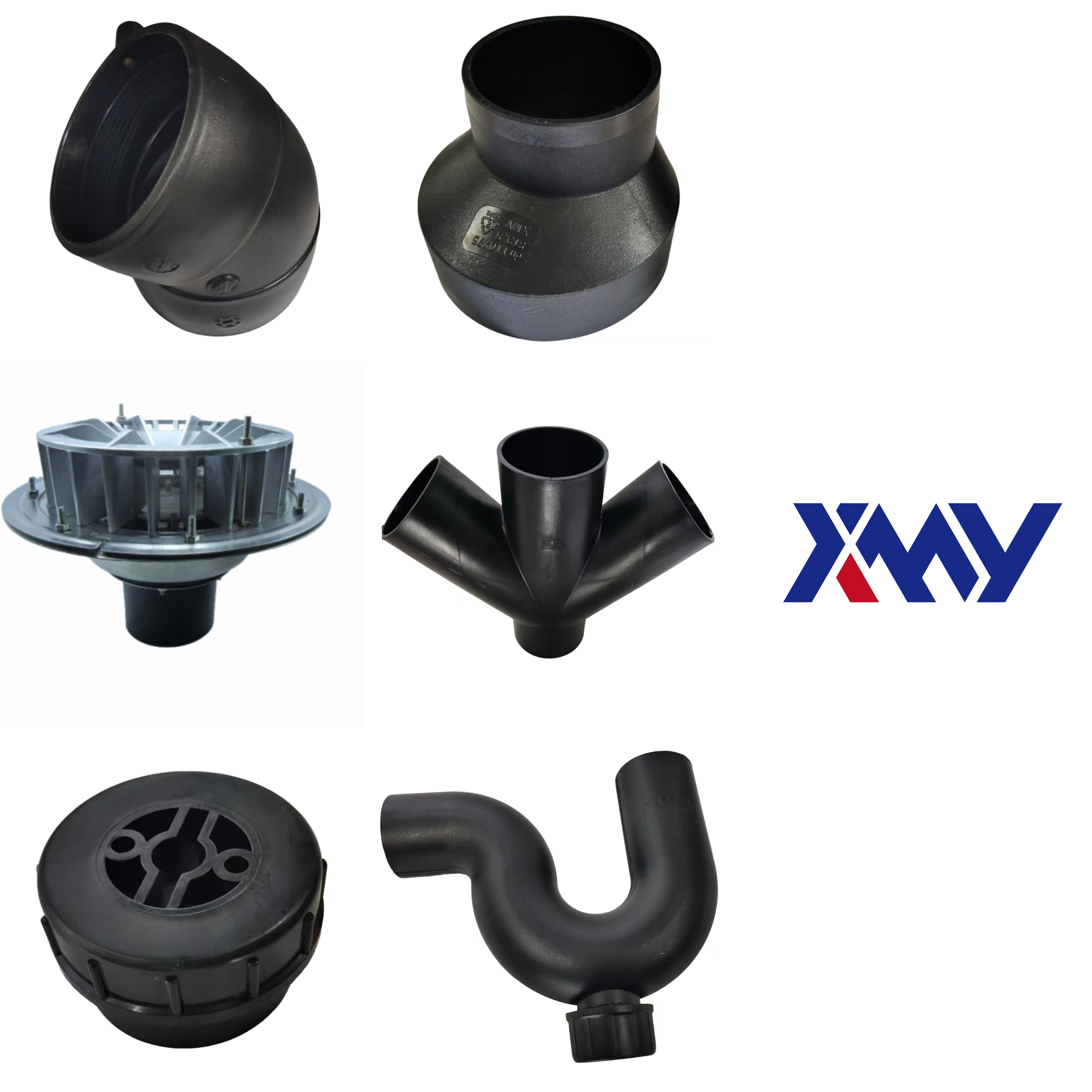 HDPE Access Pipe 90-Degree Inspection Opening with Round Cover 50mm-315mm