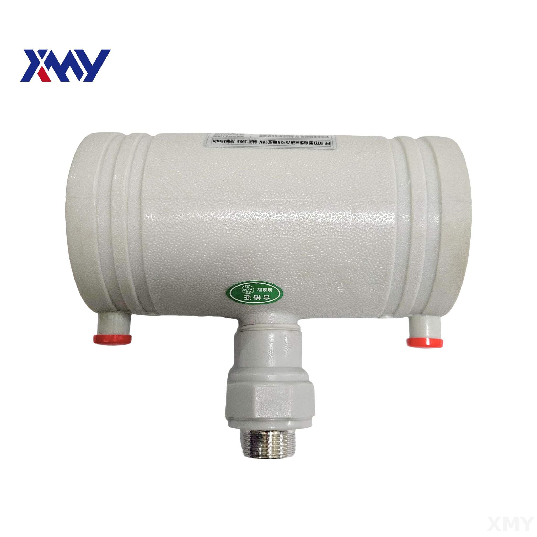 Male External Threaded Tee with Electrofusion Ends for Pert II Systems.